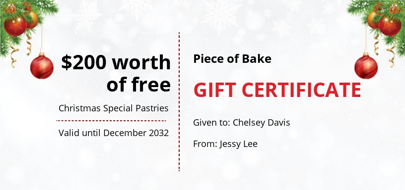 Free Formal Christmas Gift Certificate Template - Google Docs, Word, Apple Pages, PSD, Publisher