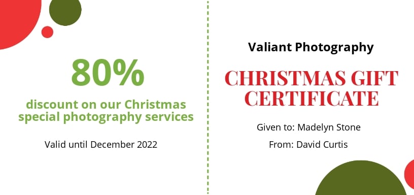 Free Sample Christmas Gift Certificate Template - Google Docs, Word, Apple Pages, PSD, Publisher