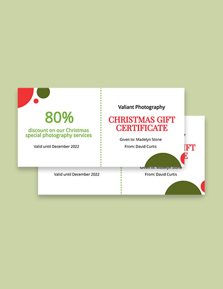 Free Sample Christmas Gift Certificate Template