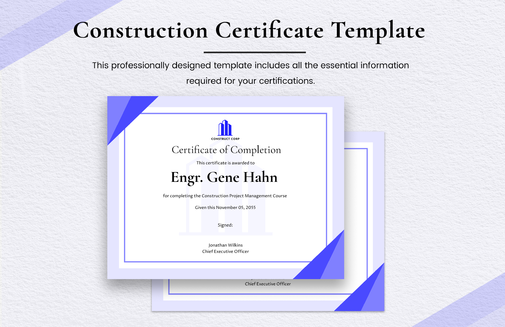 Construction Certificate 