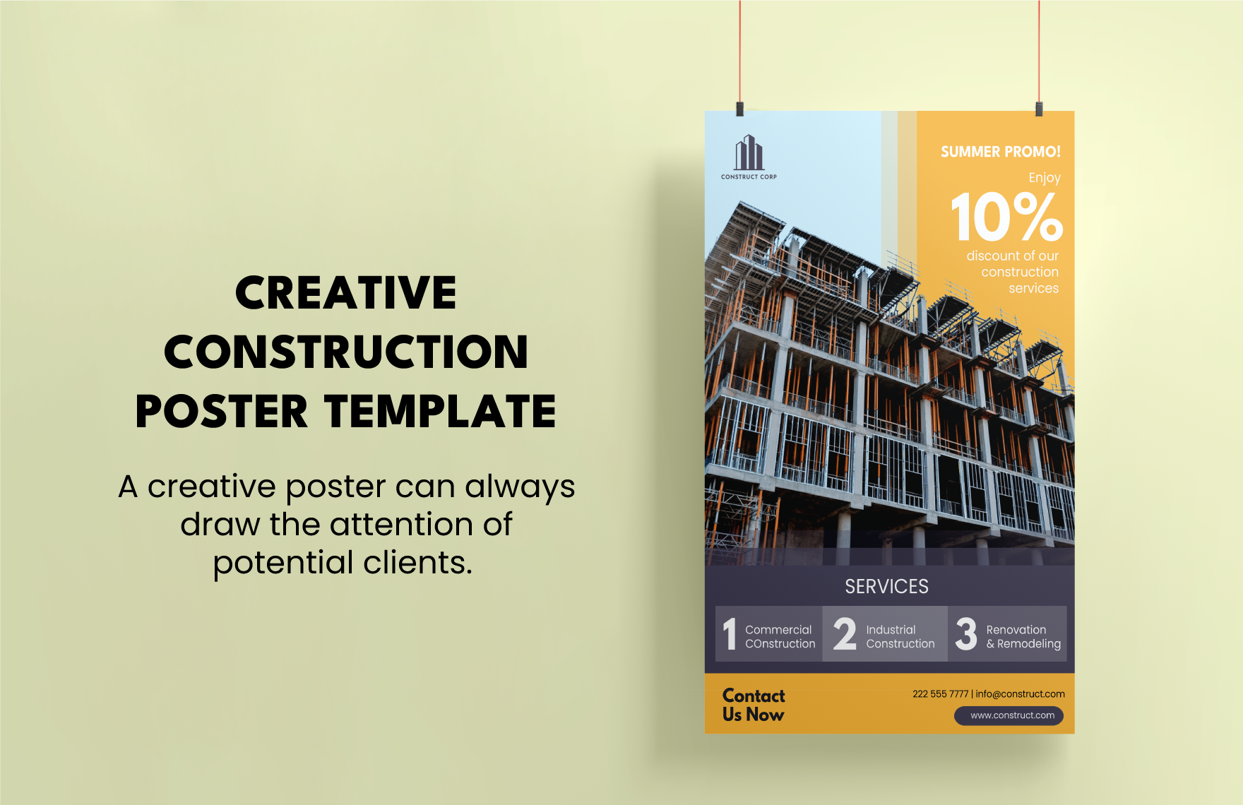 Creative Construction Poster Template