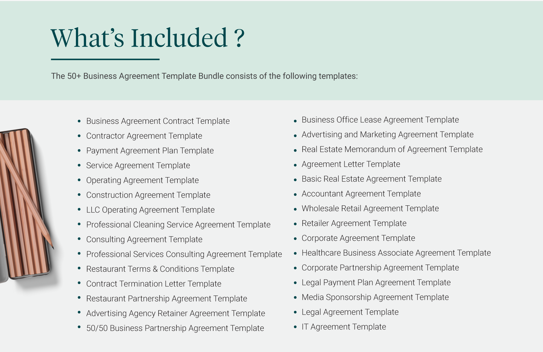50+ Business Agreement Template Bundle