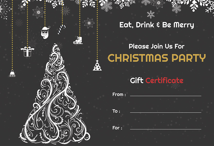 Christmas Party Gift Certificate Template