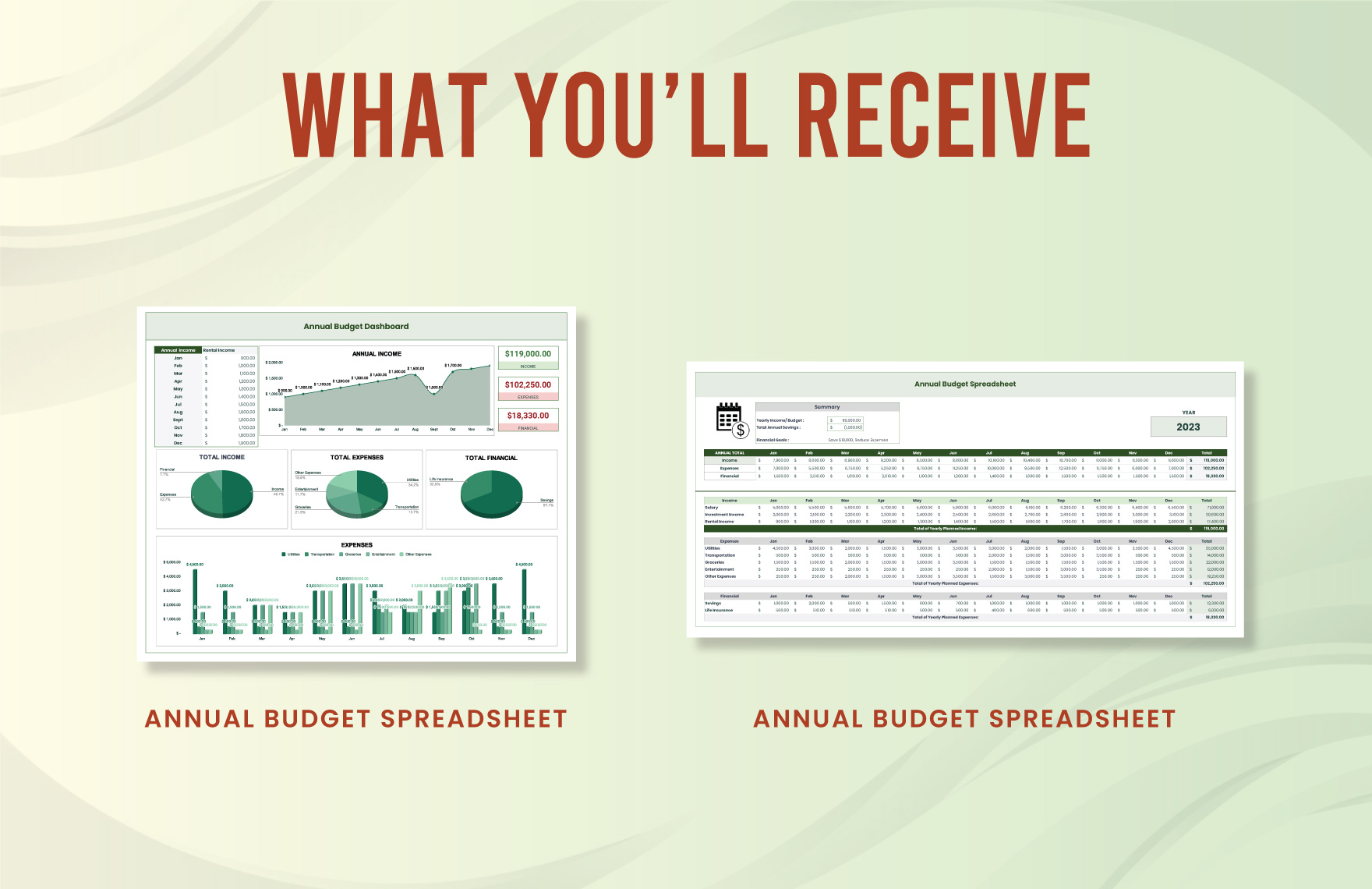 Annual Budget Spreadsheet Template