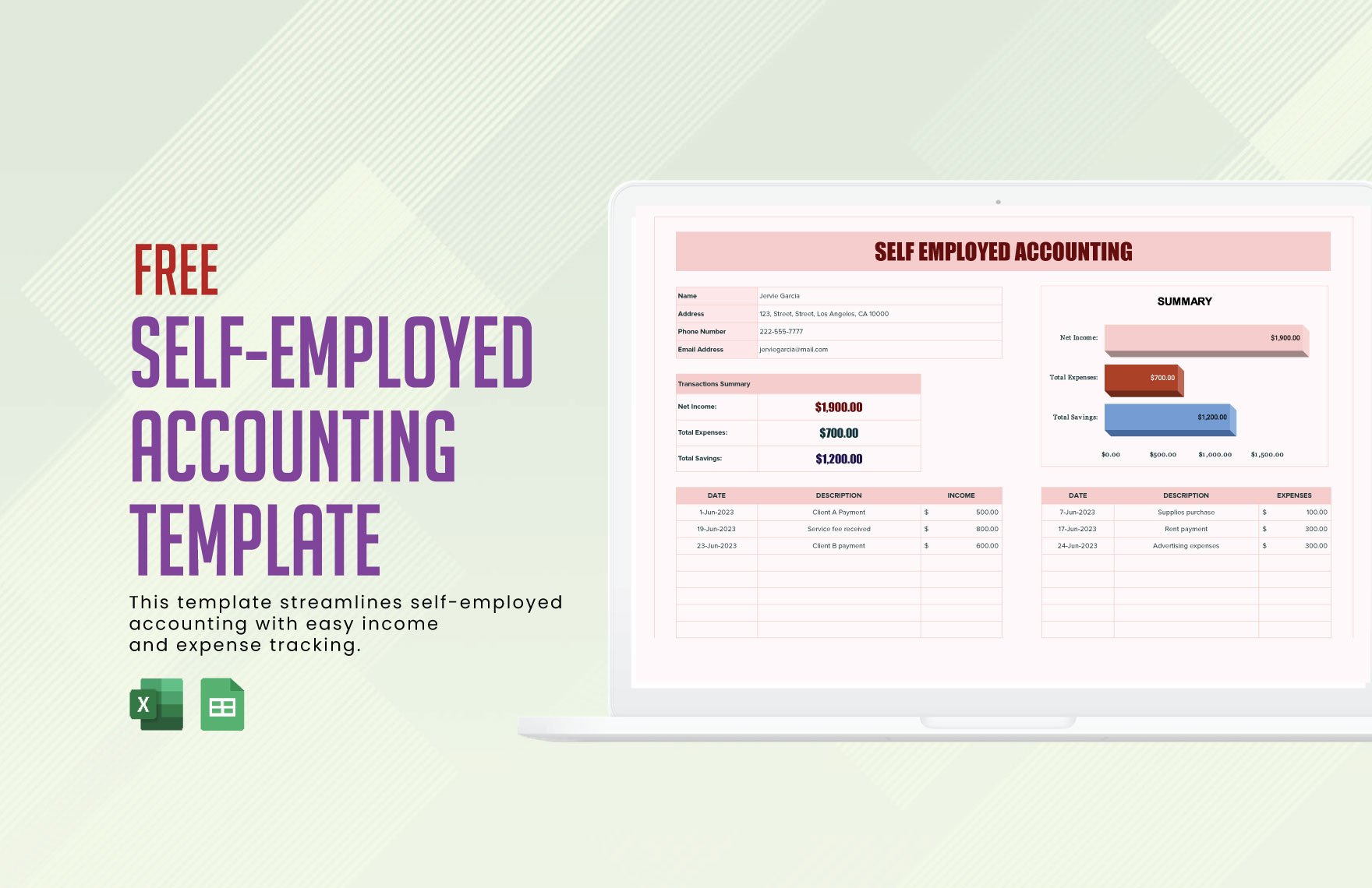 Self Employed Accounting Template