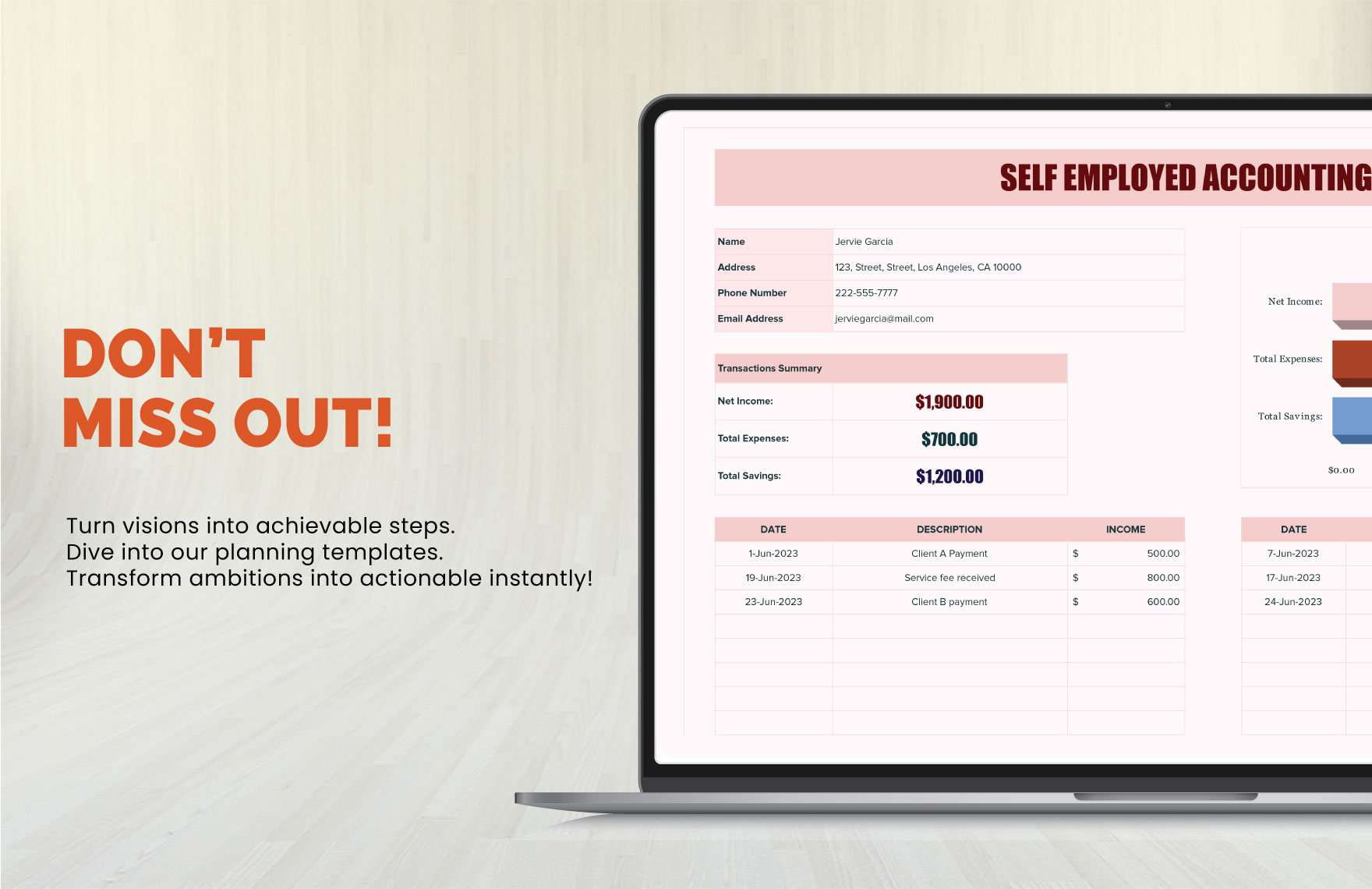 Self Employed Accounting Template