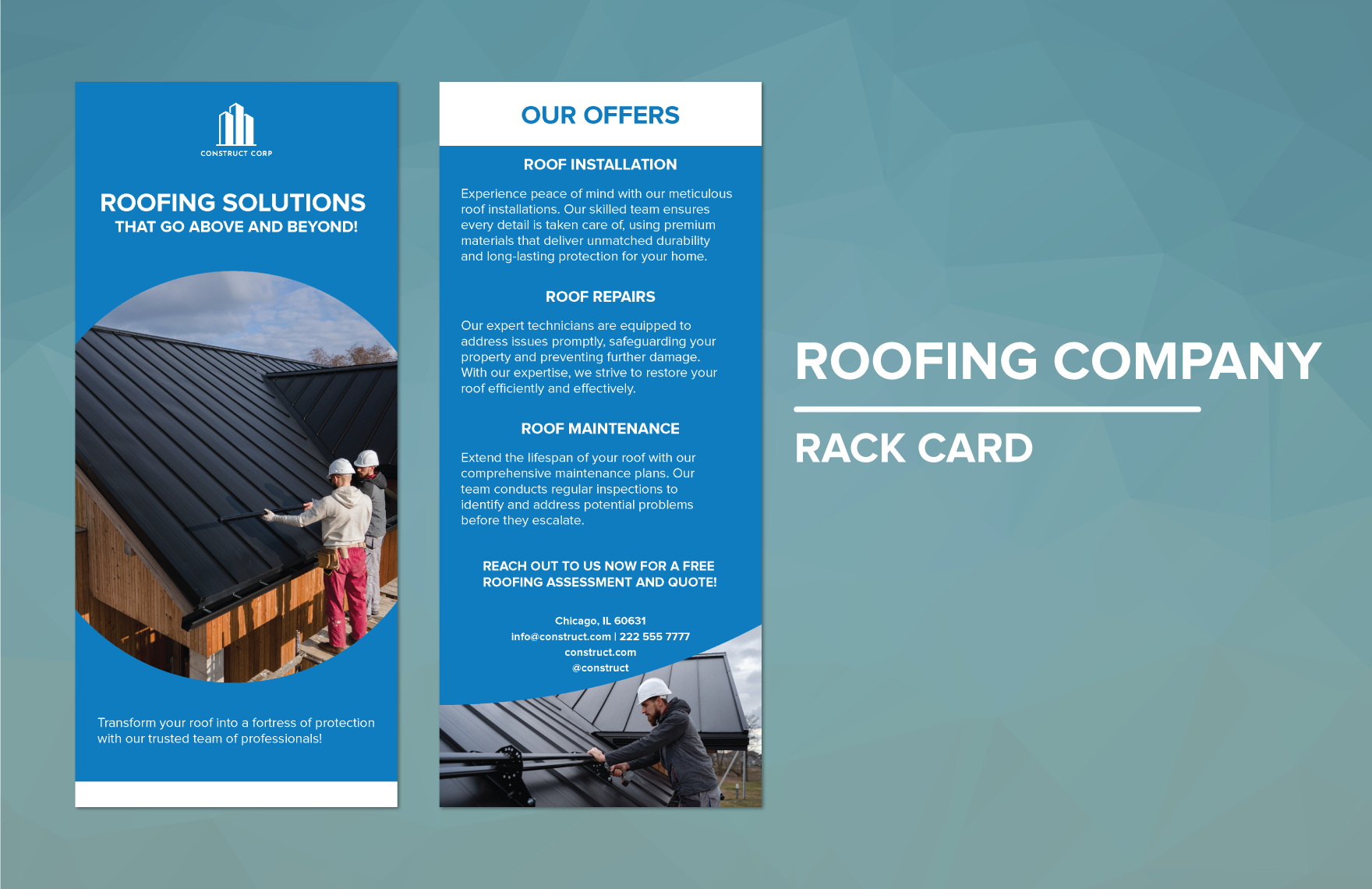 Roofing Company Rack Card