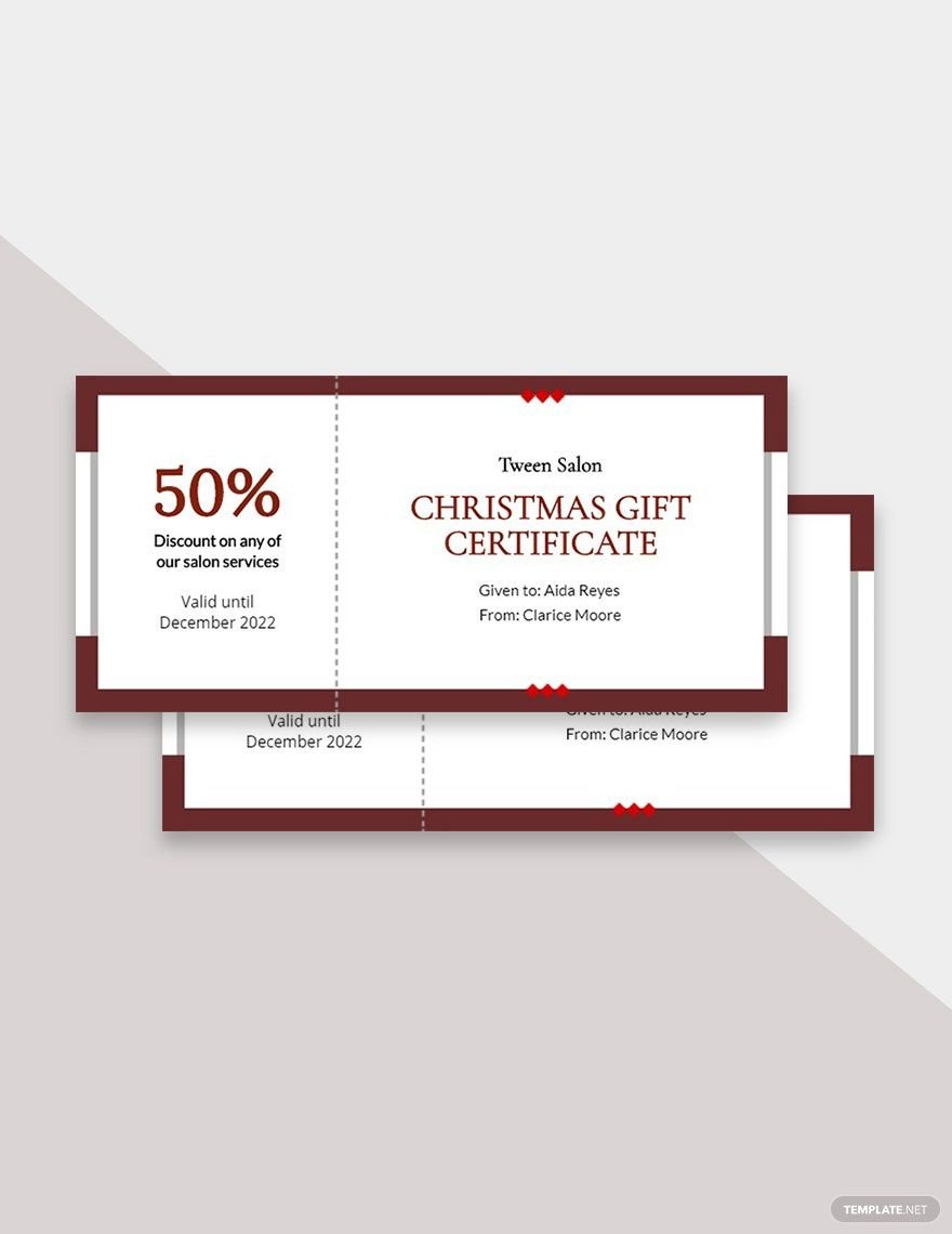 Free Simple Christmas Gift Certificate Template
