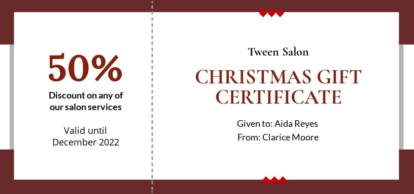 christmas gift certificate templates for word
