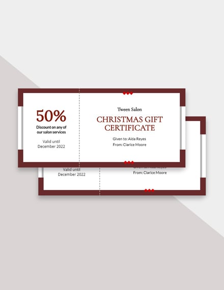 FREE Christmas Gift Certificate Template Download in Word Google