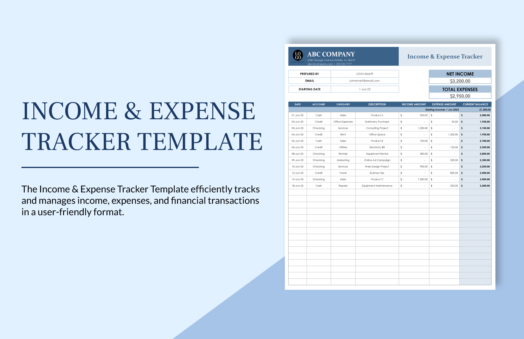 Income & Expense Tracker Template