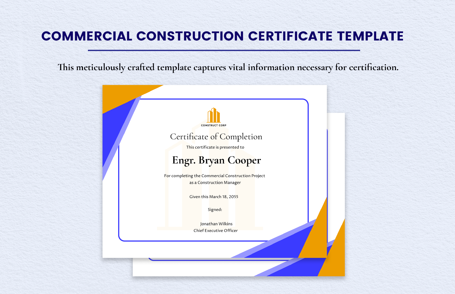 Commercial Construction Certificate 