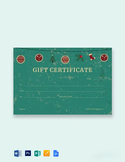 Free Creative Christmas Gift Certificate Template - Google Docs, Word, Apple Pages, PSD, Publisher