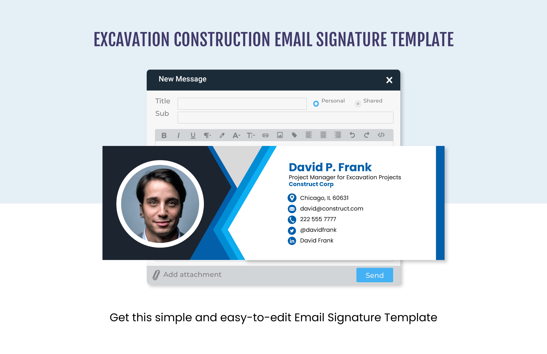 Excavation Construction Email Signature Template