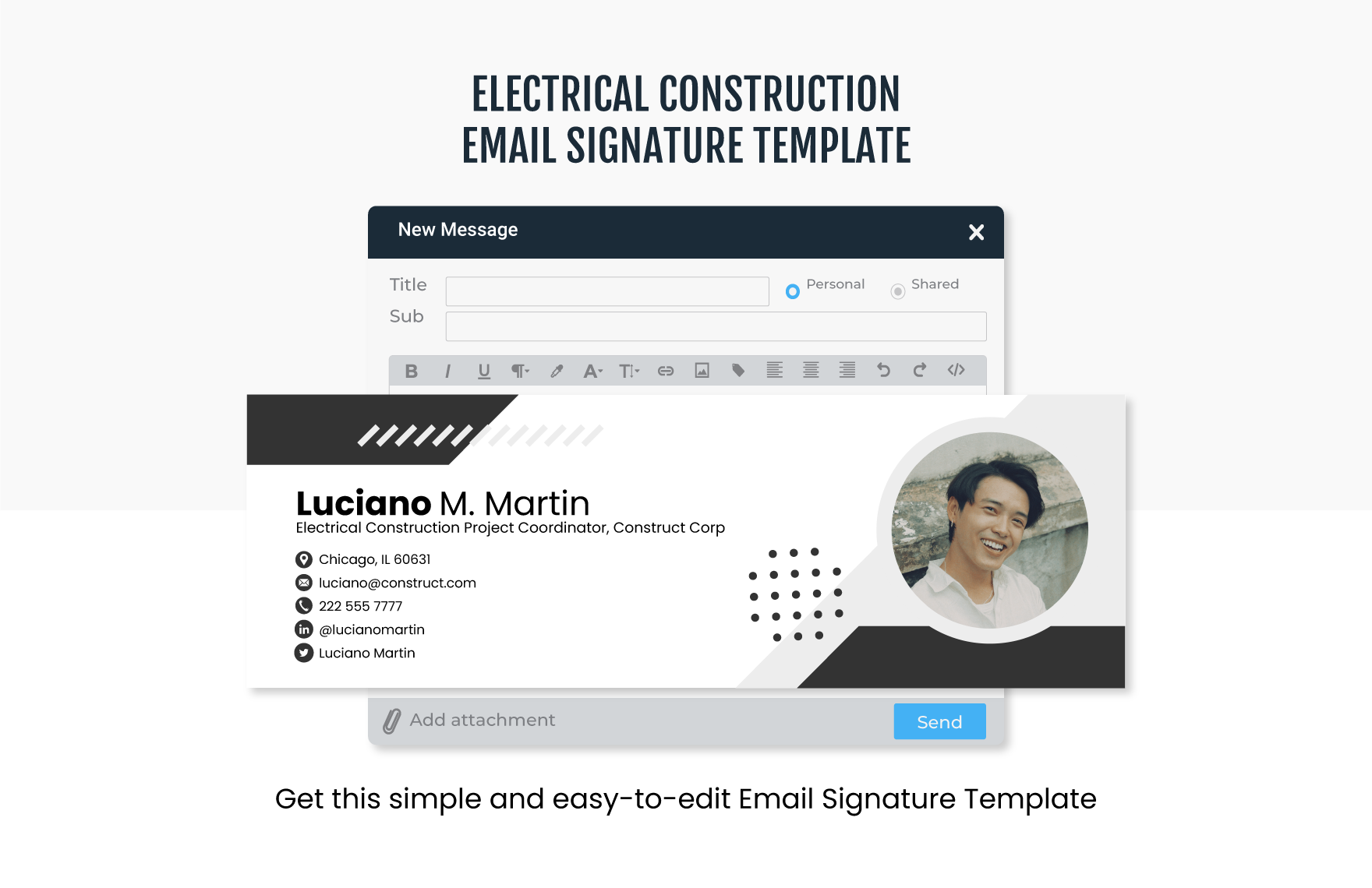 Electrical Construction Email Signature Template