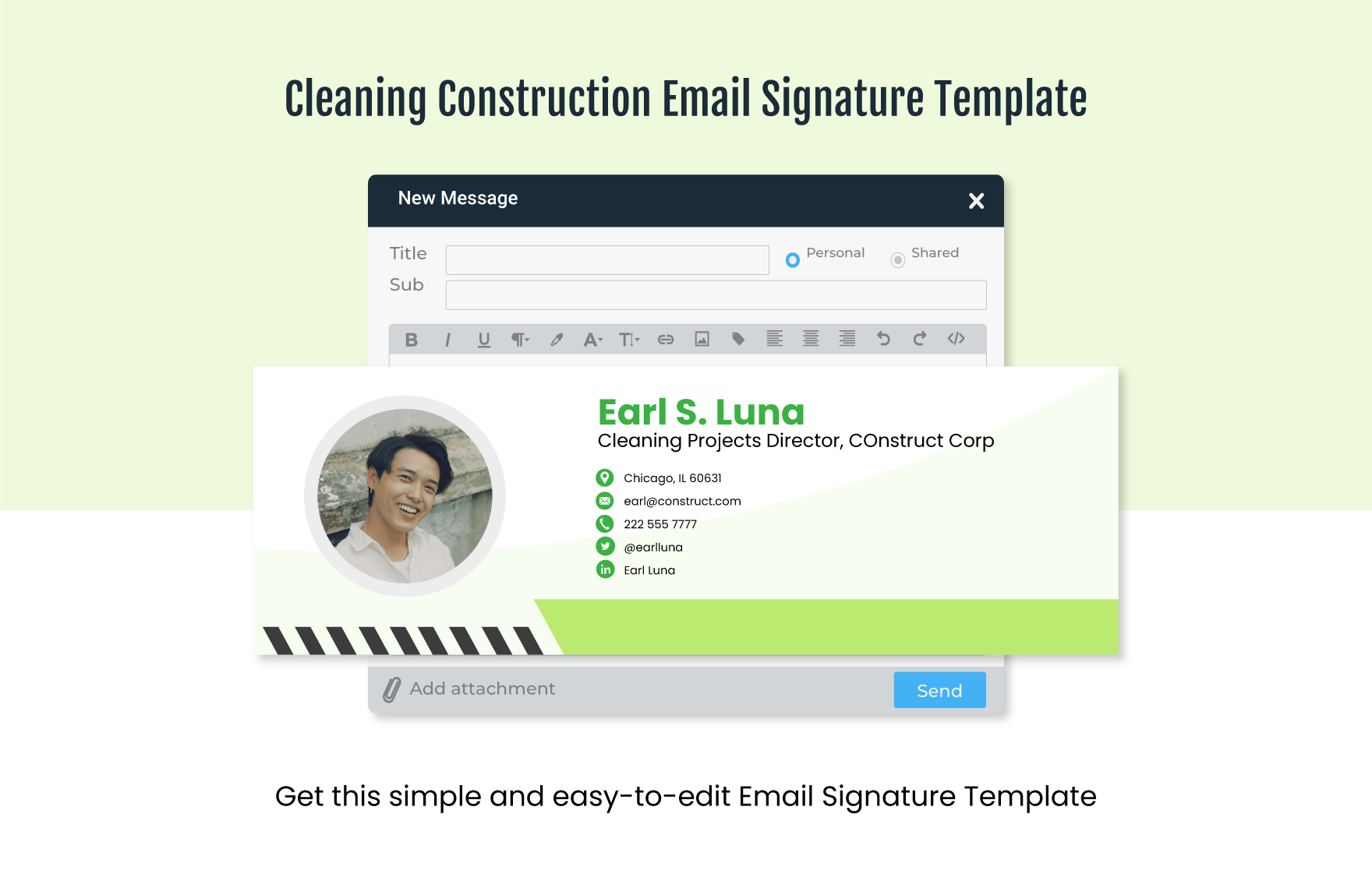 Cleaning Construction Email Signature Template