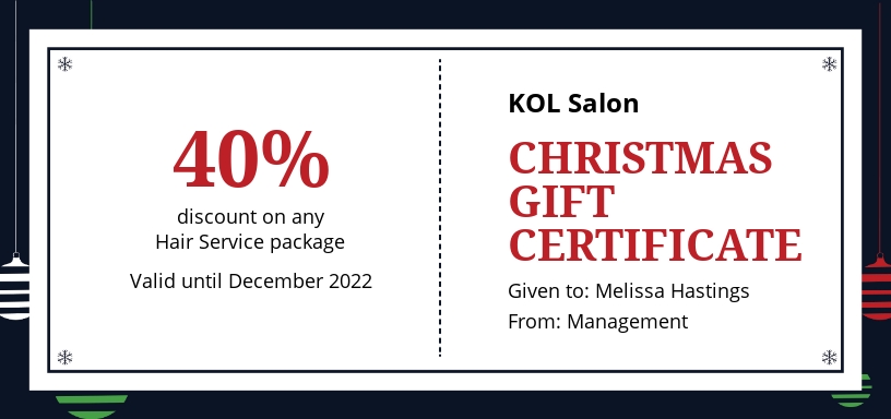 Free Modern Christmas Gift Certificate Template - Google Docs, Word, Apple Pages, PSD, Publisher