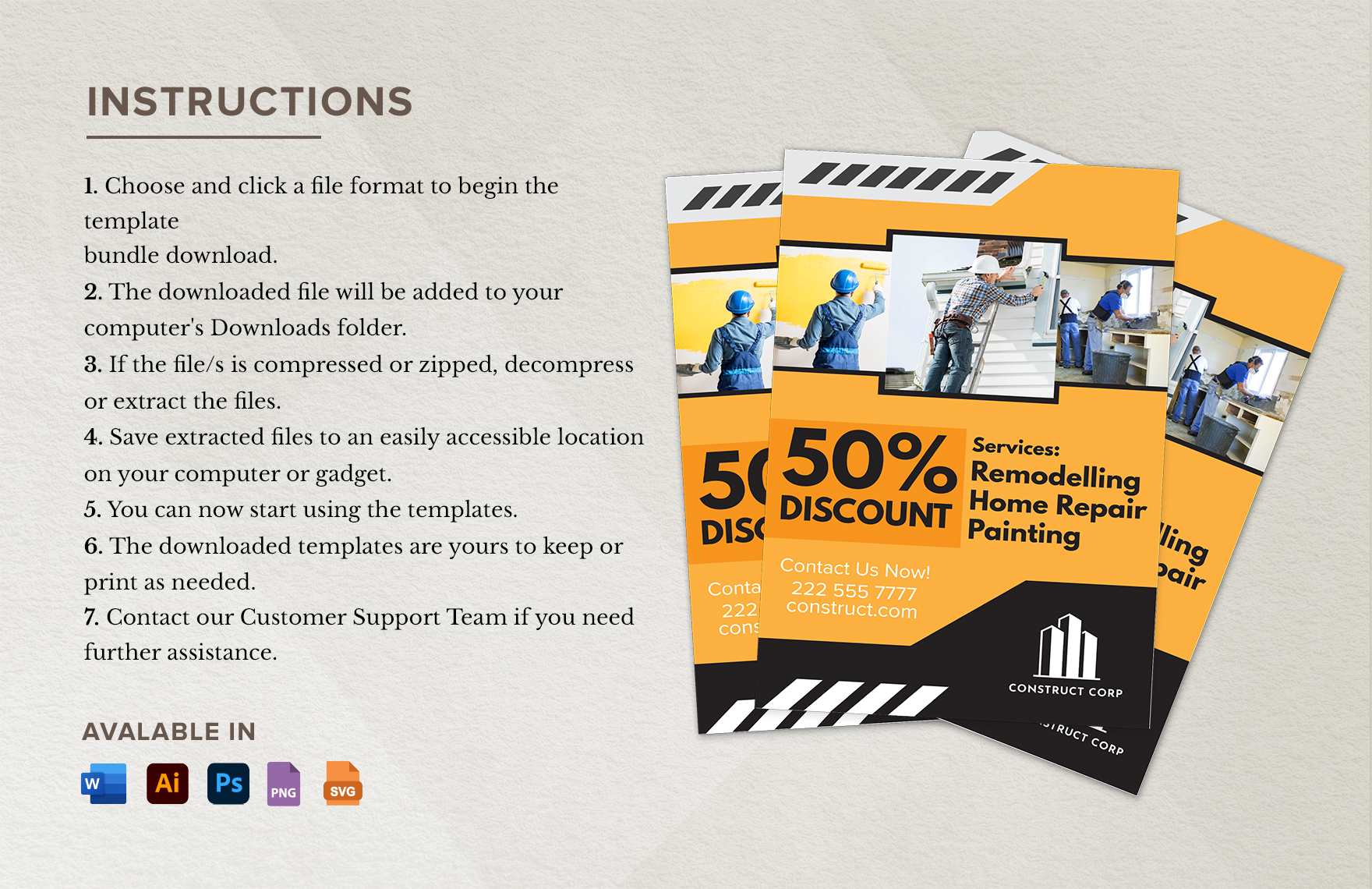 Construction Services Poster Template