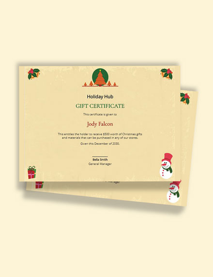 Christmas Certificate Template - Google Docs, Word, Apple Pages, PSD, Publisher