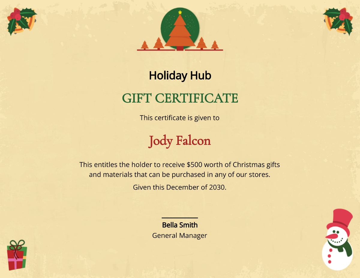 Christmas Certificate Template