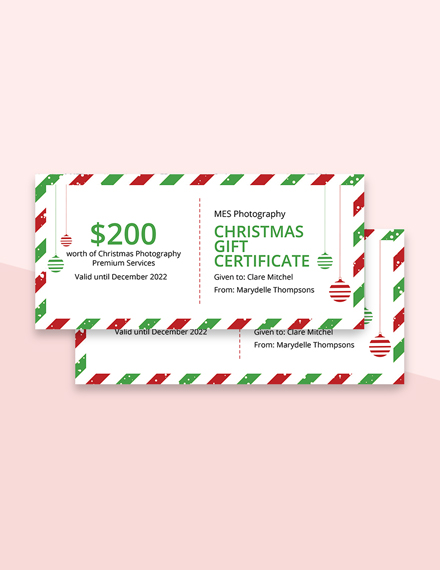 Retro Christmas Gift Certificate Template - Google Docs, Word, Apple Pages, PSD, Publisher