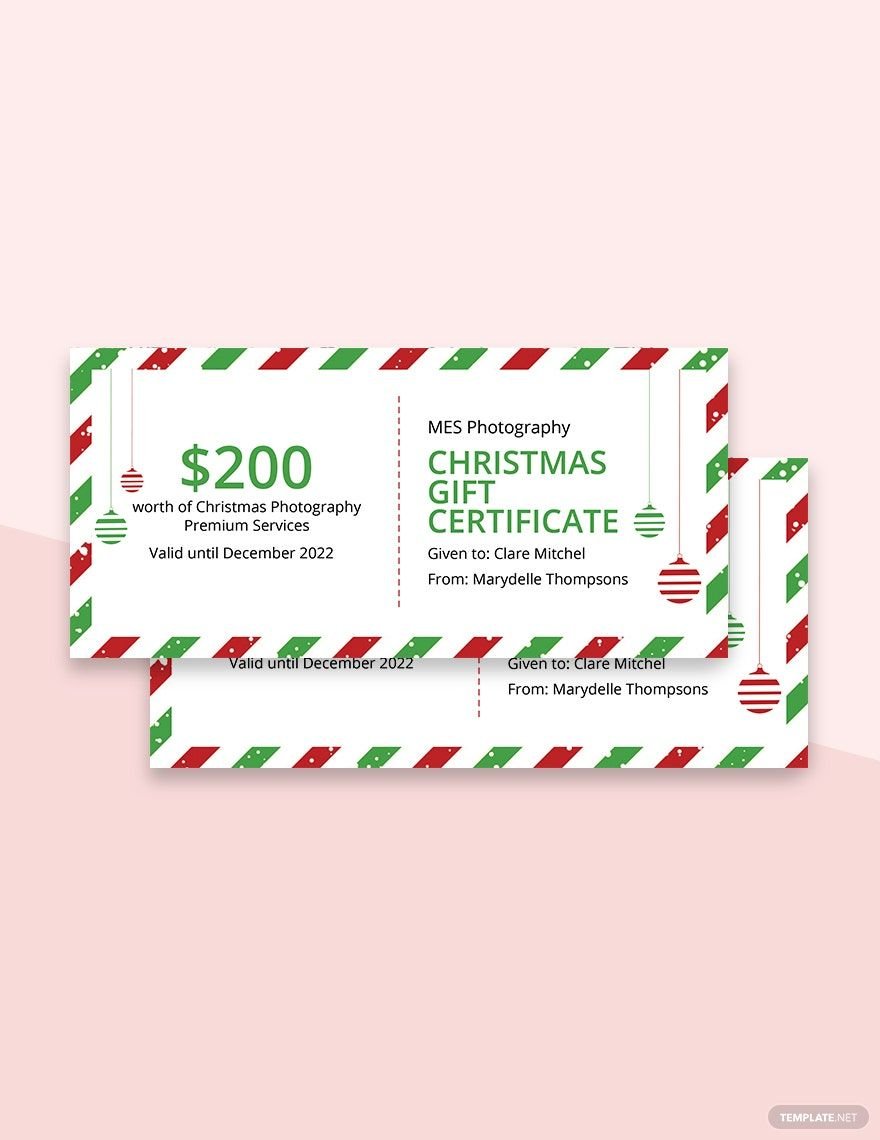 Poinsettia Pine Greenery Gift Certificate Template | PosterMyWall