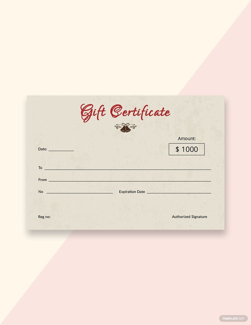 Free Vintage Christmas Gift Certificate Template