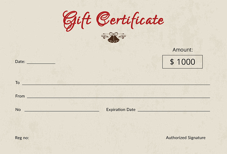 Vintage Christmas Gift Certificate Template