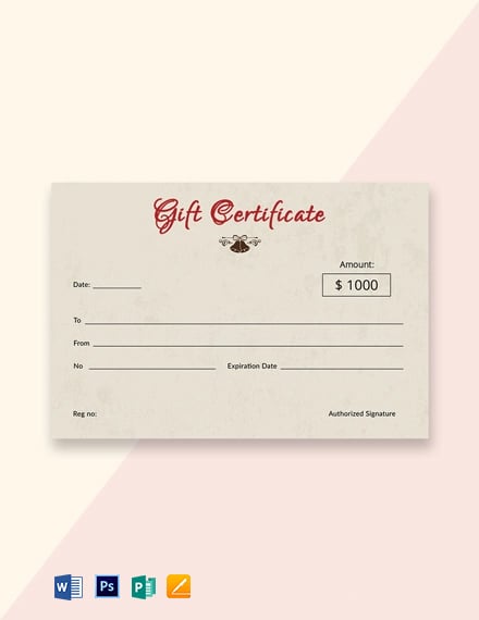 Free Vintage Christmas Gift Certificate Template - Word, Apple Pages, PSD, Publisher