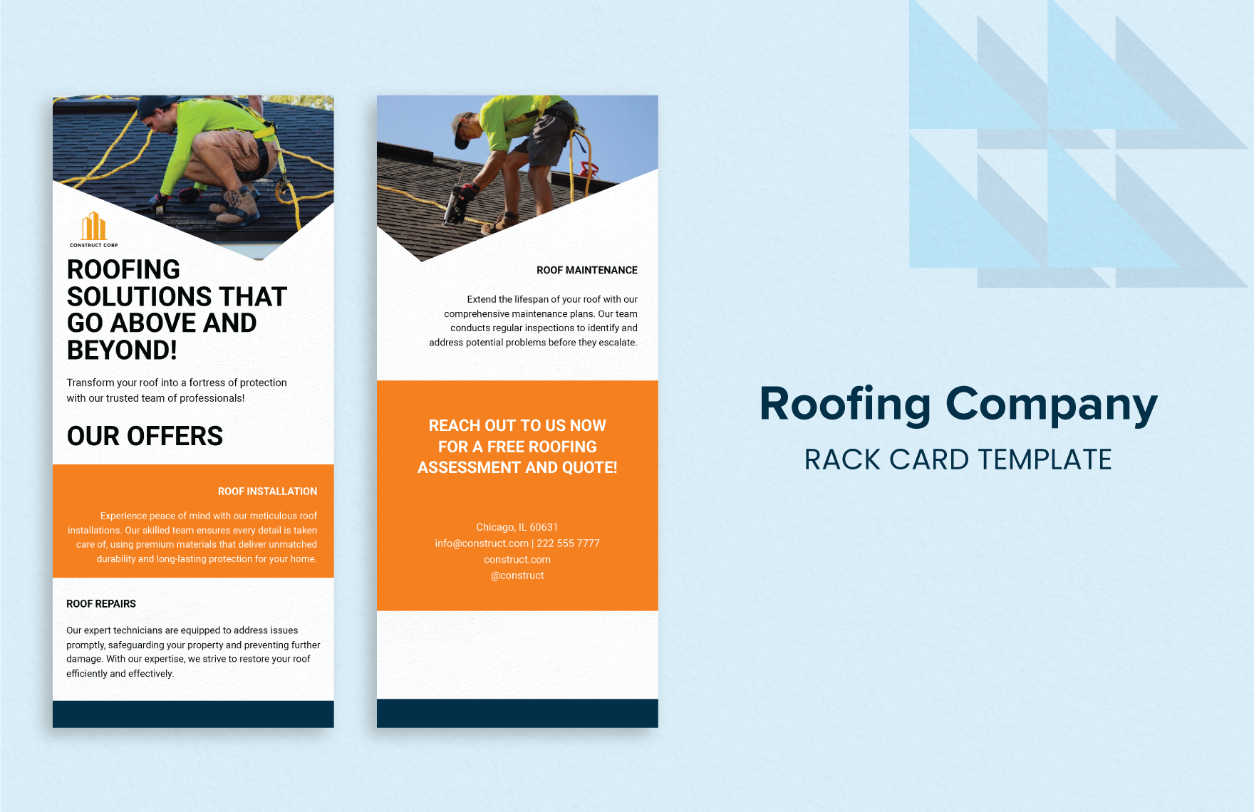 Roofing Company Rack Card Template