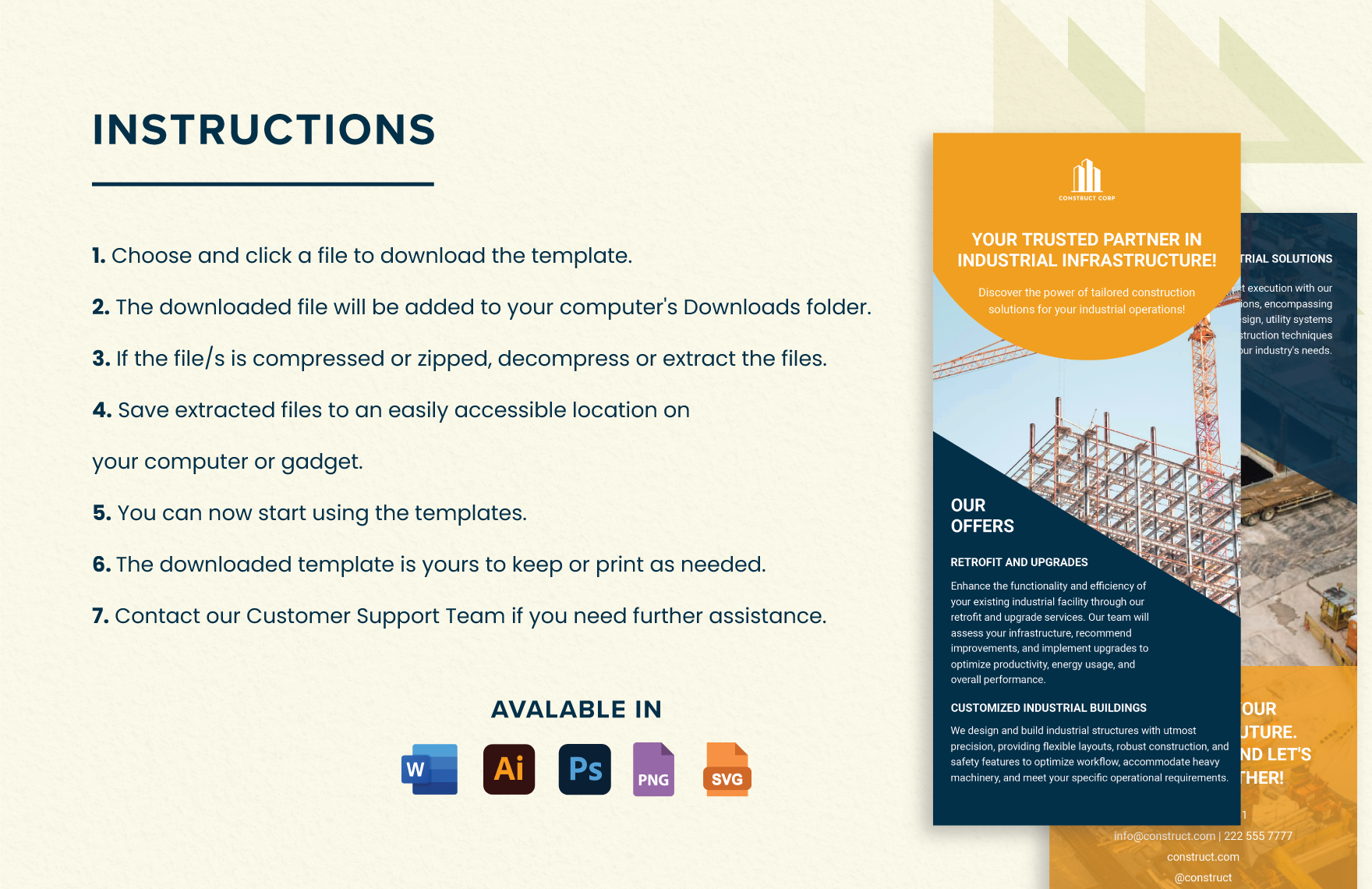 Industrial Construction Rack Card Template