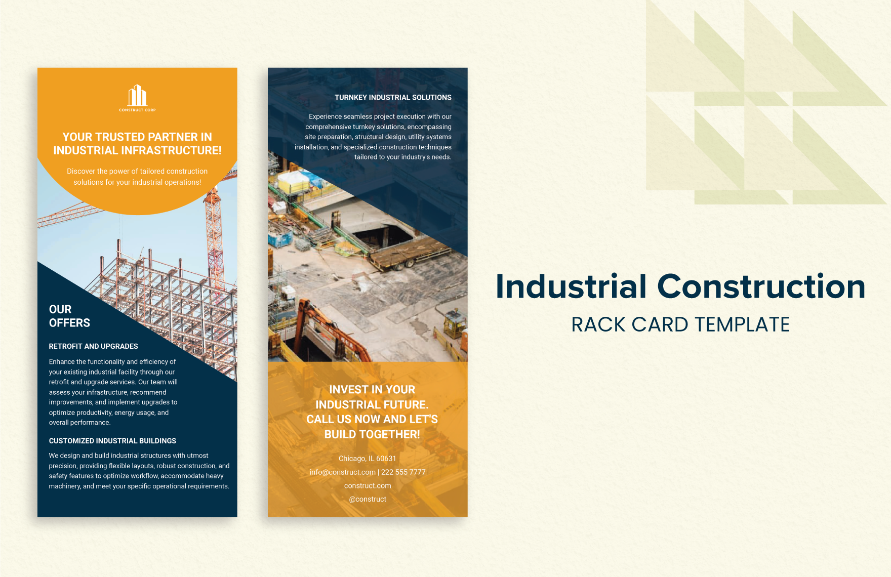 Industrial Construction Rack Card Template