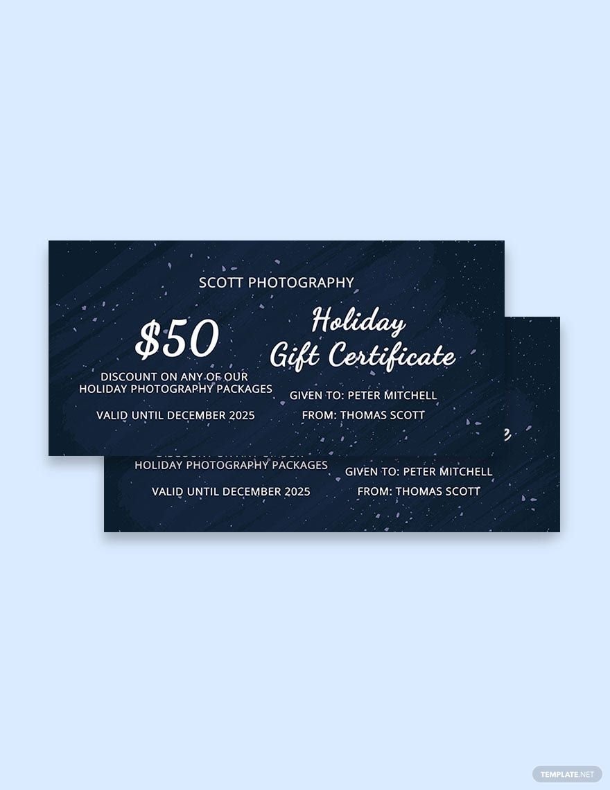 Elegant Holiday Gift Certificate Template