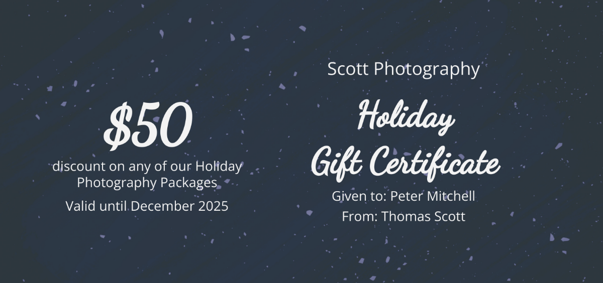 Elegant Holiday Gift Certificate Template