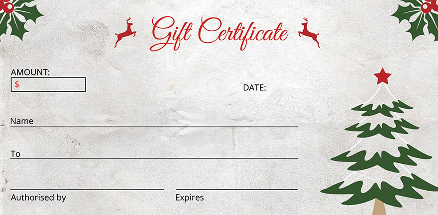 Elegant Christmas Gift Certificate Template