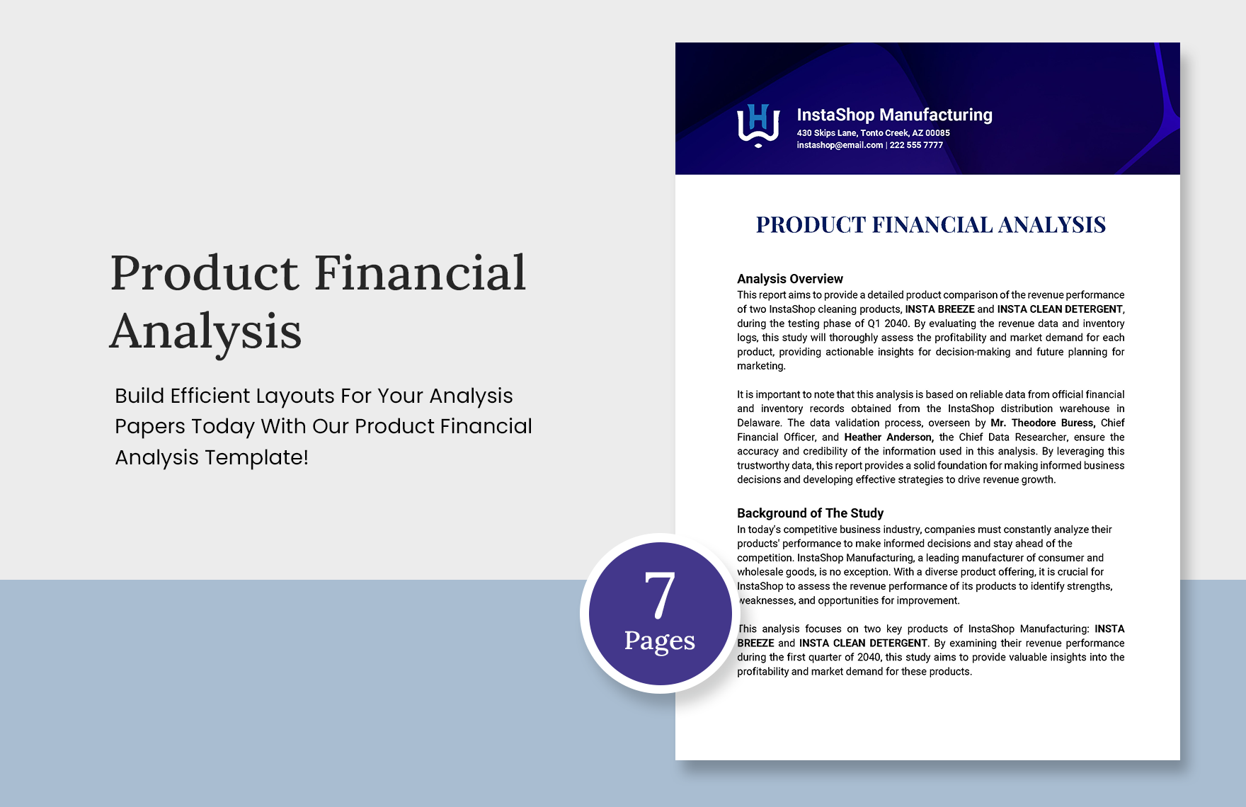 Product Financial Analysis