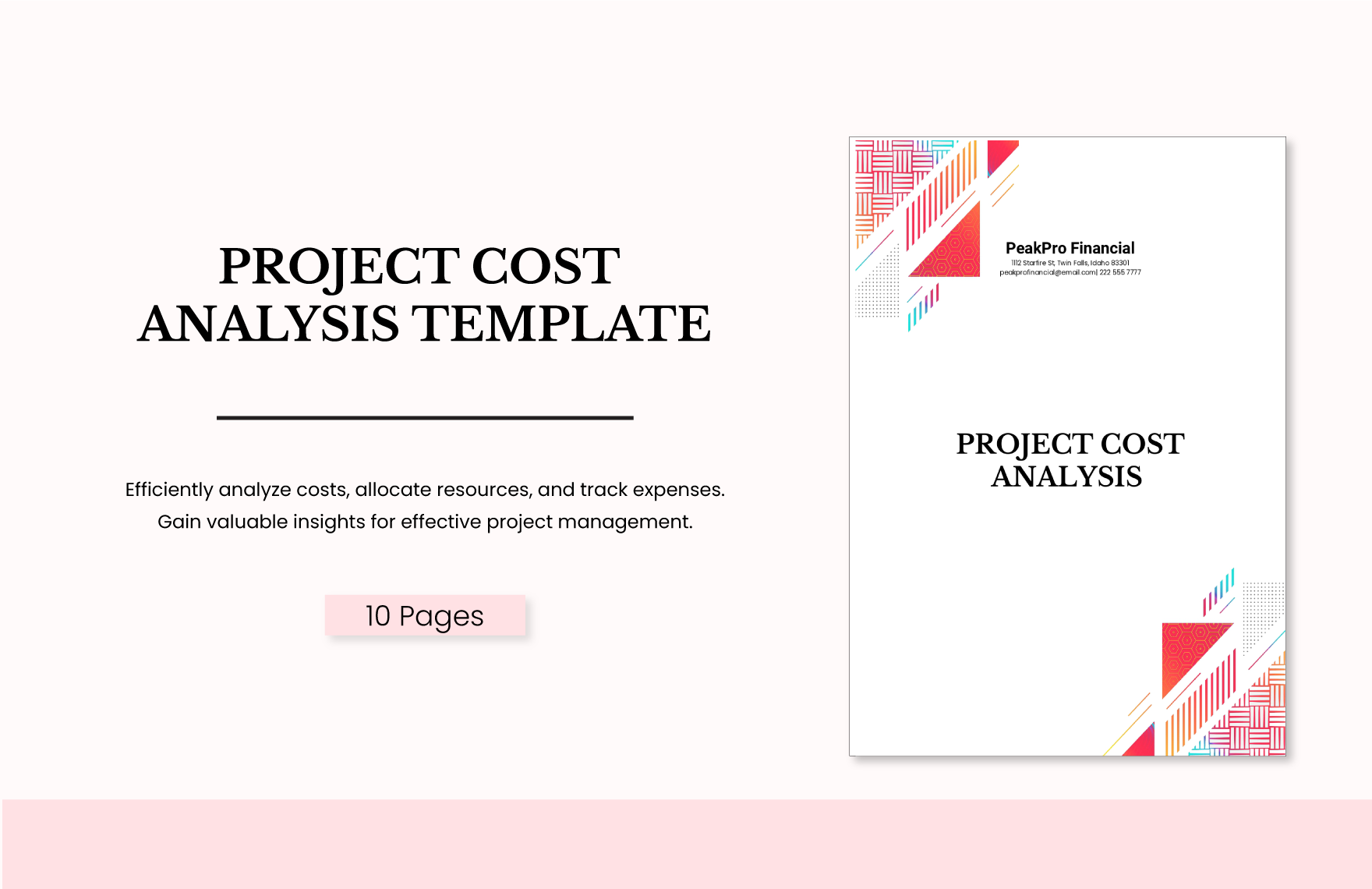 Project Cost Analysis Template