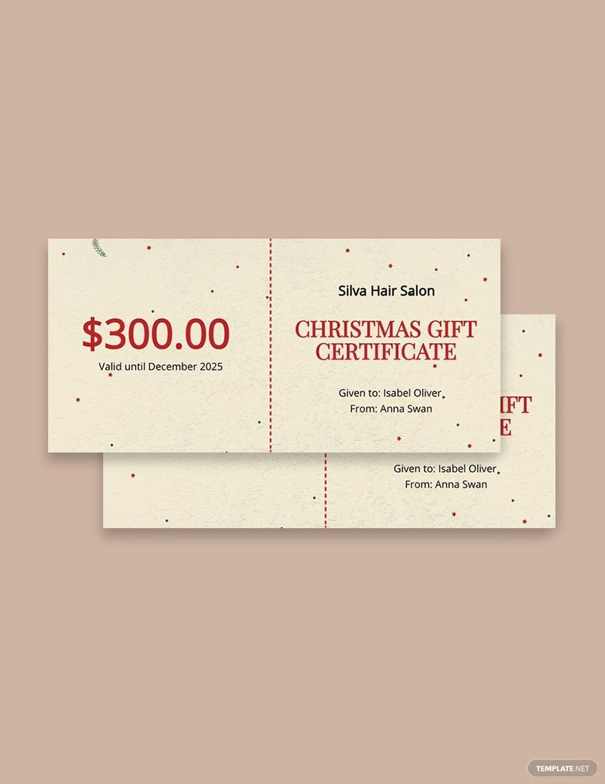Free Minimal Christmas Gift Certificate Template