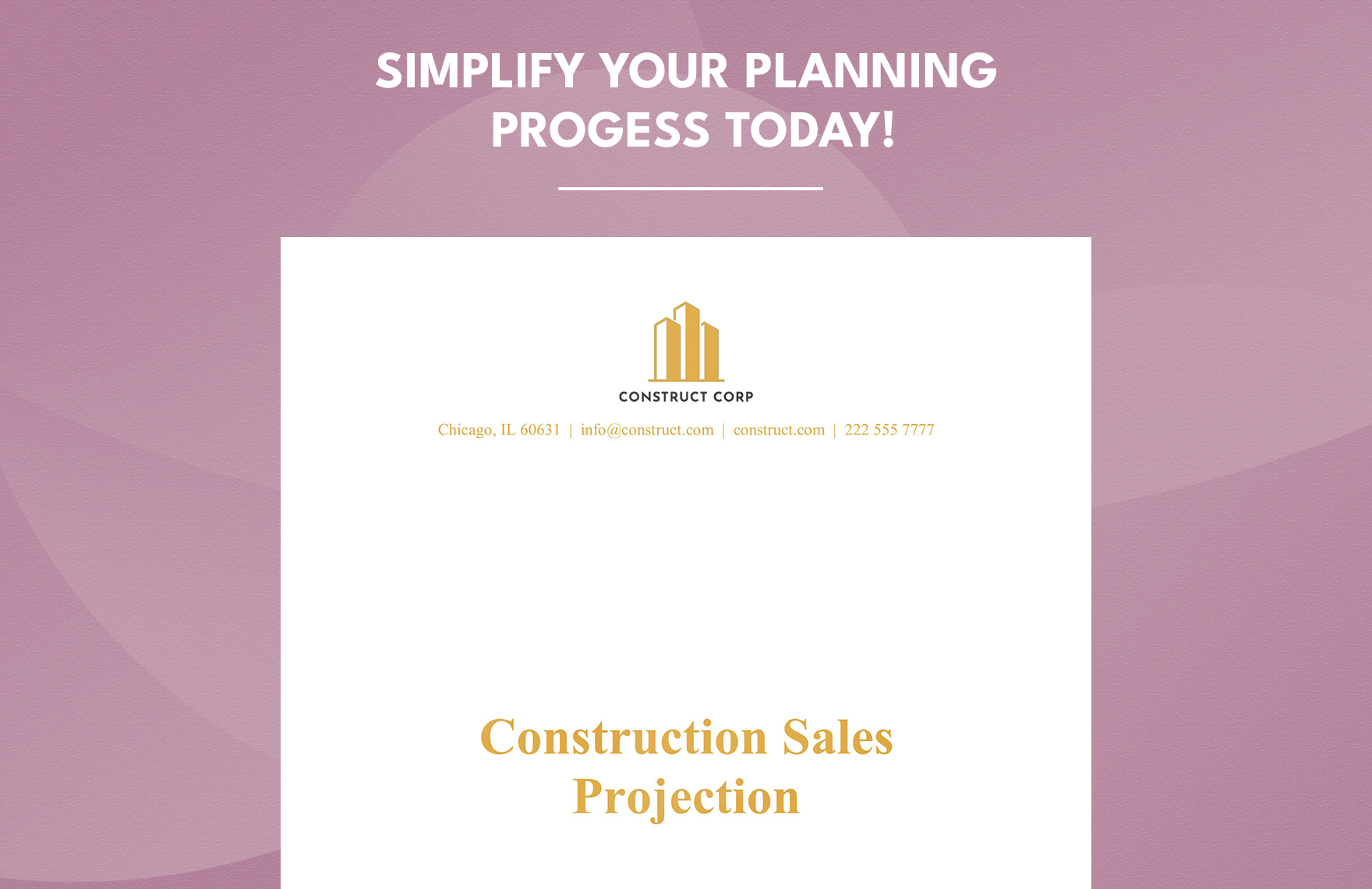 Construction Sales Projection