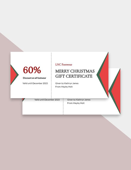 Simple Merry Christmas Gift Certificate 