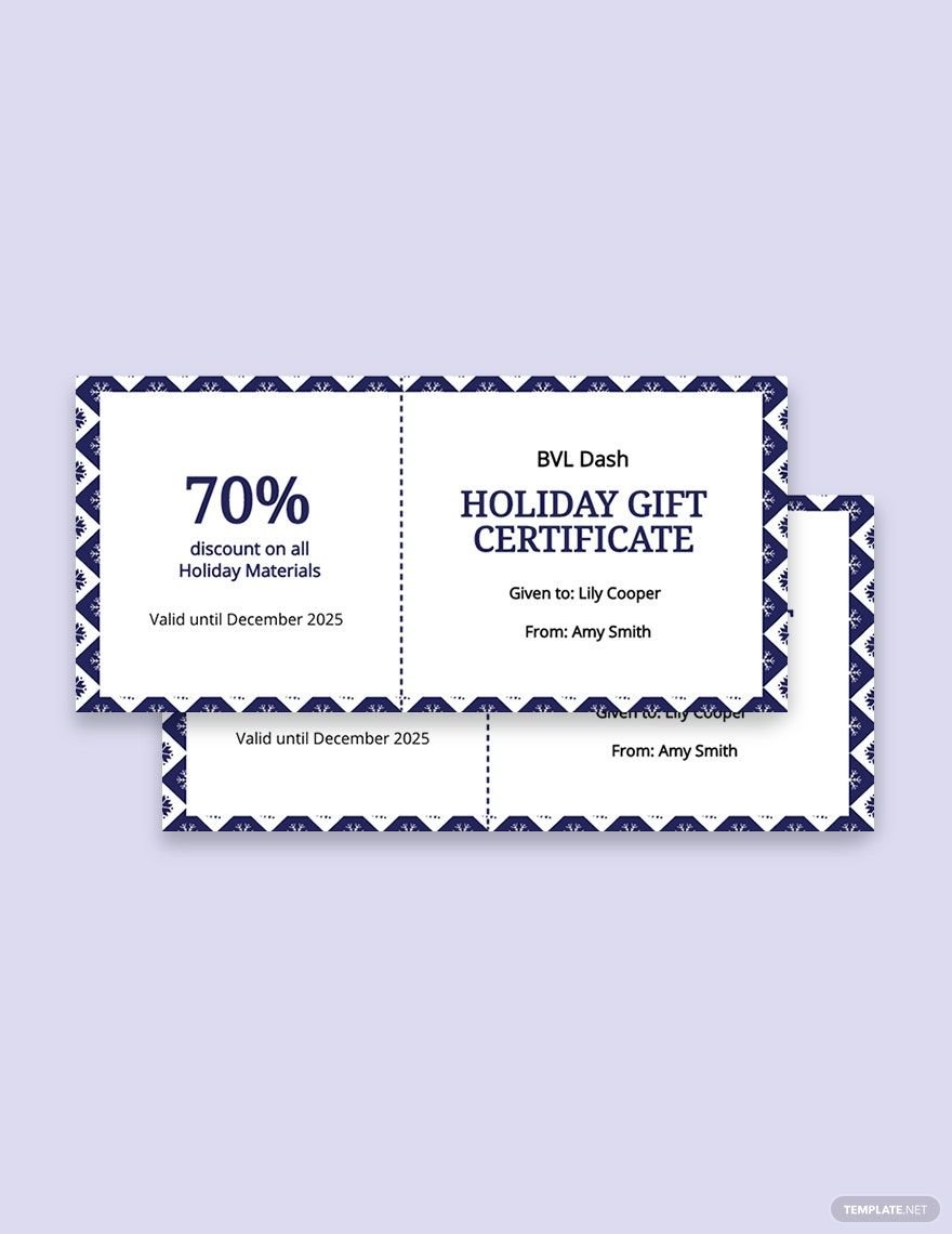 Free Modern Holiday Gift Certificate Template