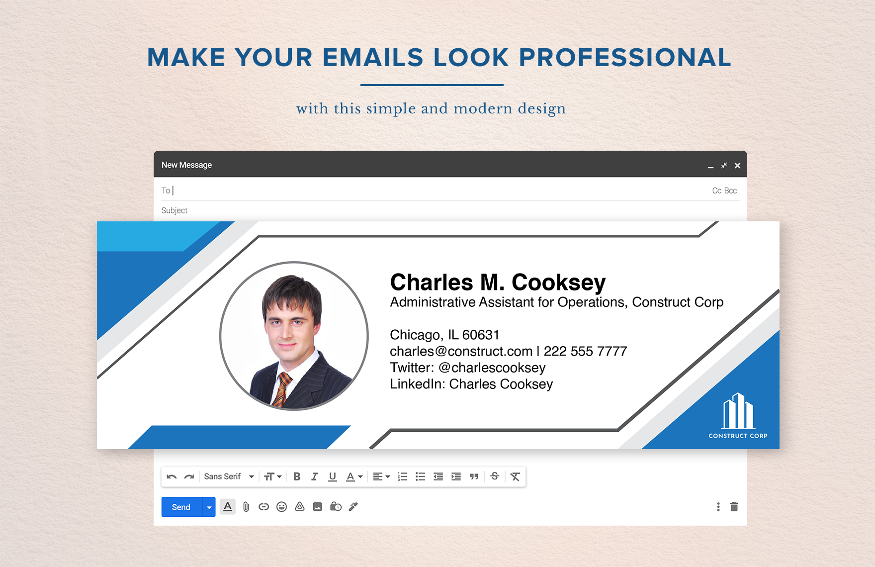 Construction Email Signature Template