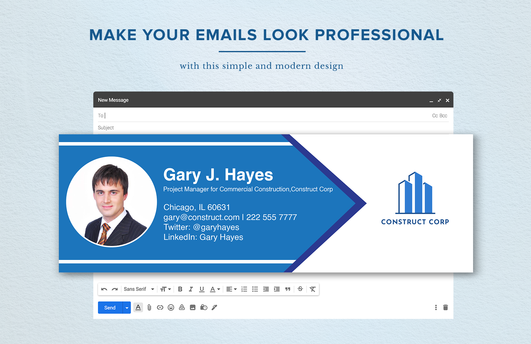 Commercial Construction Email Signature Template