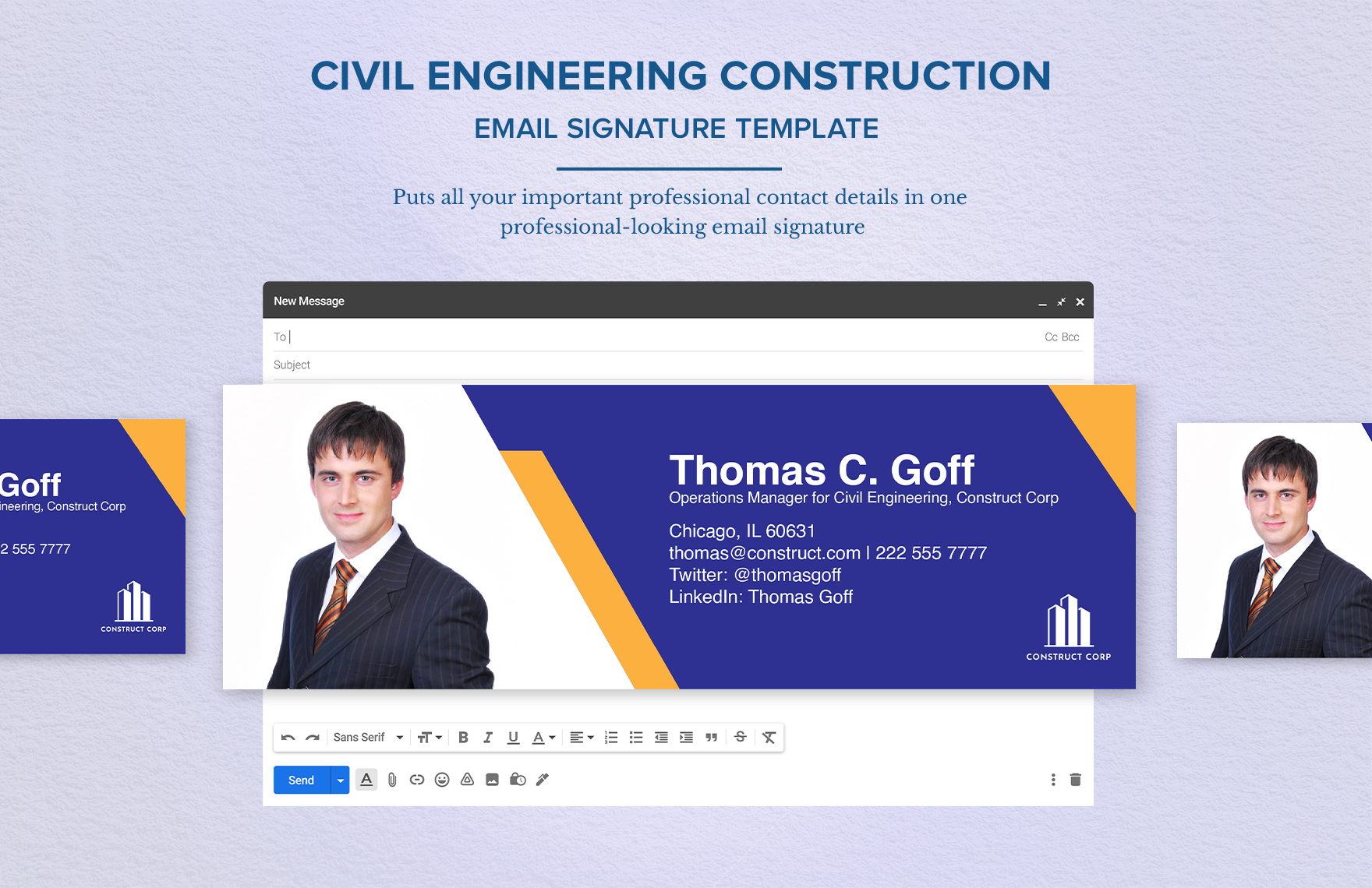 Civil Engineering Construction Email Signature Template