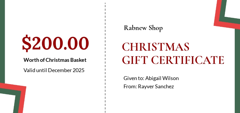 Free Blank Christmas Gift Certificate Template - Google Docs, Word, Apple Pages, PSD, Publisher