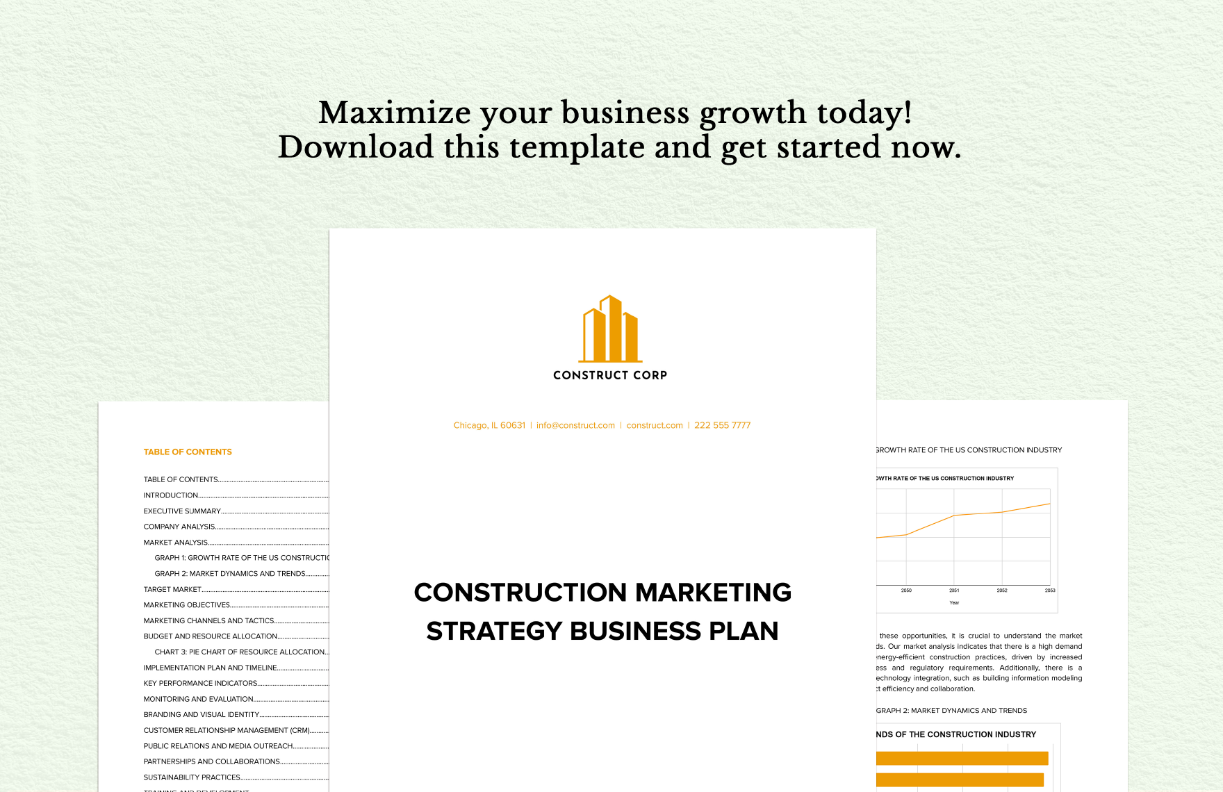 construction business plan marketing strategy