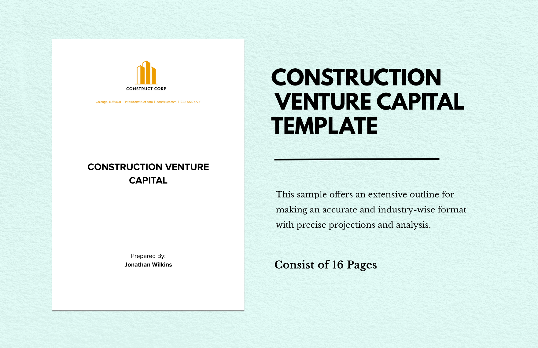 Construction Venture Capital Download In Word Google Docs Template