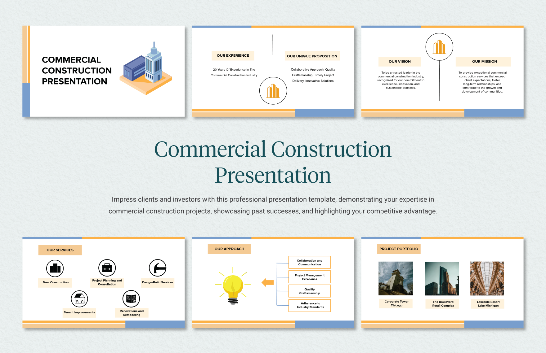 Construction Presentations Template Bundle