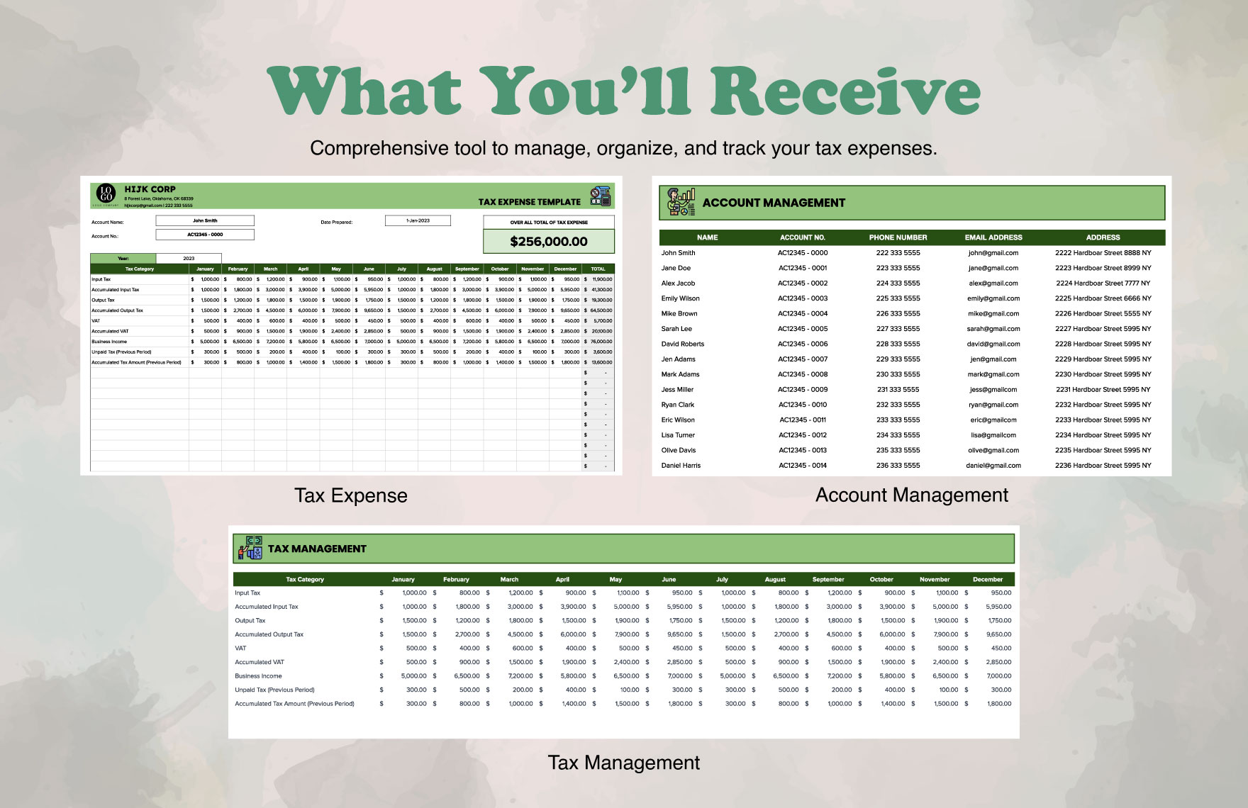 Tax  Expenses Template