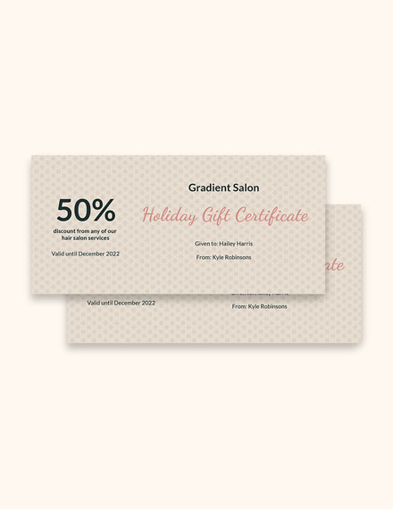 Vintage Holiday Gift Certificate Template - Google Docs, Word, Apple Pages, PSD, Publisher
